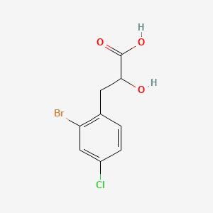 molecular formula C9H8BrClO3 B13537538 3-(2-Bromo-4-chlorophenyl)-2-hydroxypropanoic acid 