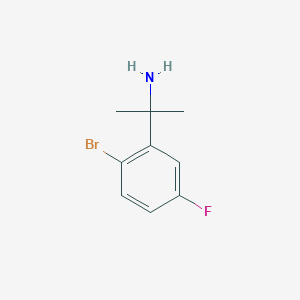 molecular formula C9H11BrFN B13537548 2-(2-Bromo-5-fluorophenyl)propan-2-amine 