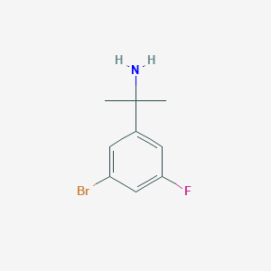 molecular formula C9H11BrFN B13537550 2-(3-Bromo-5-fluorophenyl)propan-2-amine 