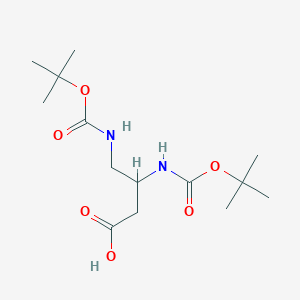 molecular formula C14H26N2O6 B13537601 3,4-Bis((tert-butoxycarbonyl)amino)butanoic acid 