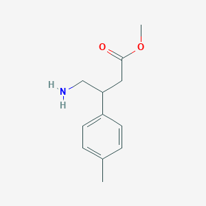 molecular formula C12H17NO2 B13537621 Methyl 4-amino-3-(4-methylphenyl)butanoate 