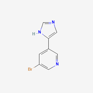 molecular formula C8H6BrN3 B13537692 3-Bromo-5-(5-imidazolyl)pyridine 