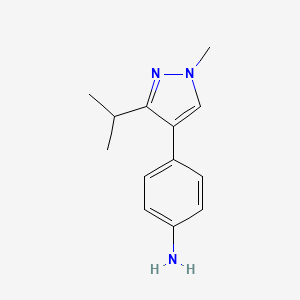 molecular formula C13H17N3 B13537707 4-(3-Isopropyl-1-methyl-1h-pyrazol-4-yl)aniline 