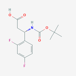 molecular formula C14H17F2NO4 B13537812 (S)-3-((tert-Butoxycarbonyl)amino)-3-(2,4-difluorophenyl)propanoic acid 