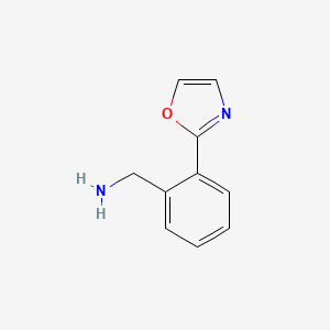 molecular formula C10H10N2O B13537851 2-(2-Oxazolyl)benzenemethanamine CAS No. 1211529-03-1