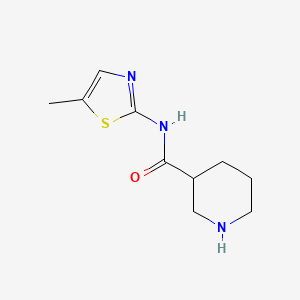 molecular formula C10H15N3OS B13537945 N-(5-Methyl-1,3-thiazol-2-YL)piperidine-3-carboxamide 