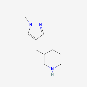 molecular formula C10H17N3 B13537965 3-((1-Methyl-1h-pyrazol-4-yl)methyl)piperidine 