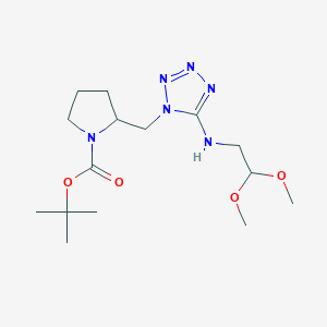 molecular formula C15H28N6O4 B13537999 tert-butyl 2-({5-[(2,2-dimethoxyethyl)amino]-1H-1,2,3,4-tetrazol-1-yl}methyl)pyrrolidine-1-carboxylate 