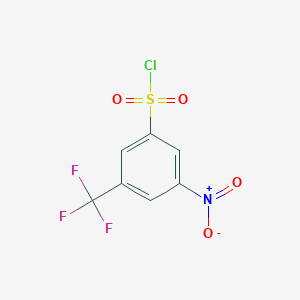 molecular formula C7H3ClF3NO4S B13538054 3-Nitro-5-(trifluoromethyl)benzenesulfonyl chloride 