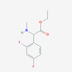 molecular formula C11H13F2NO2 B13538069 Ethyl 2-(2,4-difluorophenyl)-2-(methylamino)acetate 