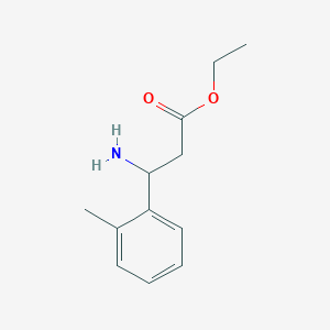 molecular formula C12H17NO2 B13538082 Ethyl 3-amino-3-(2-methylphenyl)propanoate 