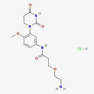 3-(2-aminoethoxy)-N-[3-(2,4-dioxo-1,3-diazinan-1-yl)-4-methoxyphenyl]propanamide hydrochloride