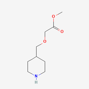 molecular formula C9H17NO3 B13538157 Methyl 2-(4-piperidinylmethoxy)acetate 