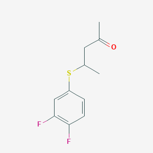 molecular formula C11H12F2OS B13538172 4-((3,4-Difluorophenyl)thio)pentan-2-one 