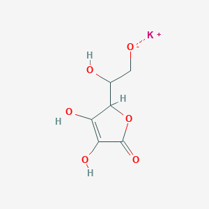 molecular formula C6H7KO6 B13538179 Potassium 2-(3,4-dihydroxy-5-oxo-2,5-dihydrofuran-2-yl)-2-hydroxyethan-1-olate 