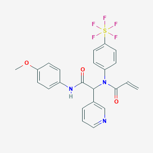 N-{[(4-methoxyphenyl)carbamoyl](pyridin-3-yl)methyl}-N-[4-(pentafluoro-lambda6-sulfanyl)phenyl]prop-2-enamide