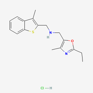 [(2-Ethyl-4-methyl-1,3-oxazol-5-yl)methyl][(3-methyl-1-benzothiophen-2-yl)methyl]amine hydrochloride