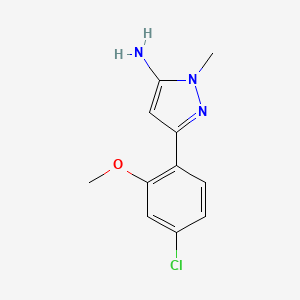 molecular formula C11H12ClN3O B13538250 3-(4-Chloro-2-methoxyphenyl)-1-methyl-1h-pyrazol-5-amine 