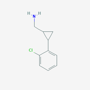 molecular formula C10H12ClN B13538263 (2-(2-Chlorophenyl)cyclopropyl)methanamine 