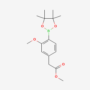 molecular formula C16H23BO5 B13538271 Methyl 2-[3-methoxy-4-(tetramethyl-1,3,2-dioxaborolan-2-yl)phenyl]acetate 