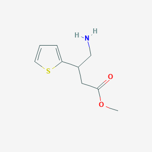 molecular formula C9H13NO2S B13538346 Methyl 4-amino-3-(thiophen-2-yl)butanoate 