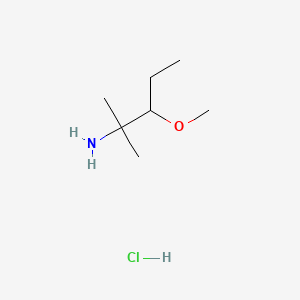 molecular formula C7H18ClNO B13538432 3-Methoxy-2-methylpentan-2-aminehydrochloride 