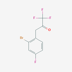 molecular formula C9H5BrF4O B13538456 3-(2-Bromo-4-fluorophenyl)-1,1,1-trifluoropropan-2-one 