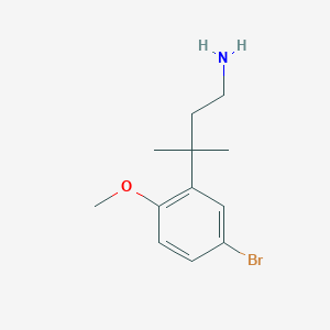 molecular formula C12H18BrNO B13538510 3-(5-Bromo-2-methoxyphenyl)-3-methylbutan-1-amine 