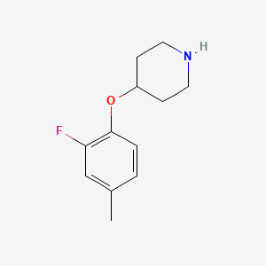 molecular formula C12H16FNO B13538515 4-(2-Fluoro-4-methylphenoxy)piperidine 