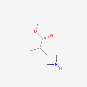 molecular formula C7H13NO2 B13538537 Methyl 2-(azetidin-3-yl)propanoate 