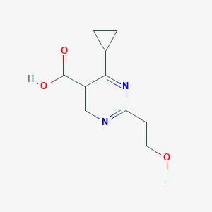 molecular formula C11H14N2O3 B13538592 4-Cyclopropyl-2-(2-methoxyethyl)pyrimidine-5-carboxylic acid 