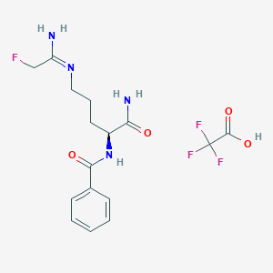 molecular formula C16H20F4N4O4 B135386 F-Amidine（三氟乙酸盐） CAS No. 877617-46-4
