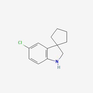 molecular formula C12H14ClN B13538629 5'-Chloro-1',2'-dihydrospiro[cyclopentane-1,3'-indole] 