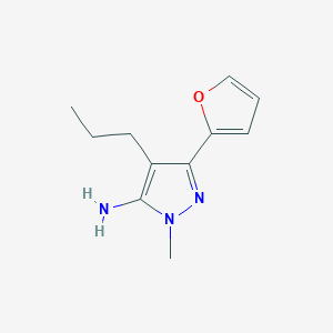 molecular formula C11H15N3O B13538662 3-(Furan-2-yl)-1-methyl-4-propyl-1h-pyrazol-5-amine 