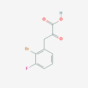 molecular formula C9H6BrFO3 B13538682 3-(2-Bromo-3-fluorophenyl)-2-oxopropanoic acid 