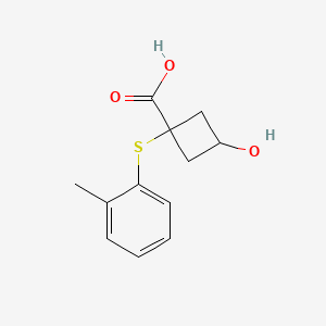 3-Hydroxy-1-(o-tolylthio)cyclobutane-1-carboxylic acid