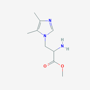 molecular formula C9H15N3O2 B13538732 Methyl 2-amino-3-(4,5-dimethyl-1h-imidazol-1-yl)propanoate 