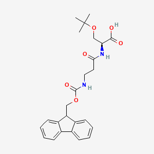 molecular formula C25H30N2O6 B13538738 N-(3-((((9H-Fluoren-9-yl)methoxy)carbonyl)amino)propanoyl)-O-(tert-butyl)-L-serine 