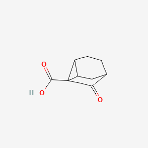 molecular formula C9H10O3 B13538794 8-Oxotricyclo[3.2.1.0,2,7]octane-1-carboxylicacid 