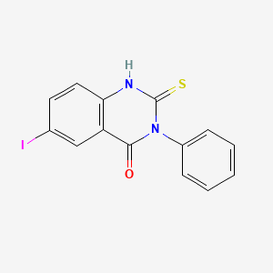 molecular formula C14H9IN2OS B1353880 6-iodo-2-mercapto-3-phenylquinazolin-4(3H)-one CAS No. 18741-38-3