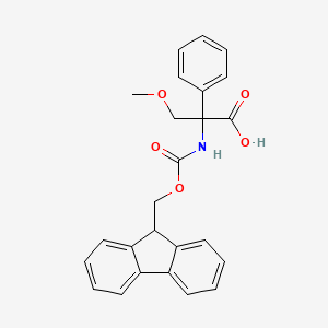 molecular formula C25H23NO5 B13538822 2-({[(9H-fluoren-9-yl)methoxy]carbonyl}amino)-3-methoxy-2-phenylpropanoic acid 