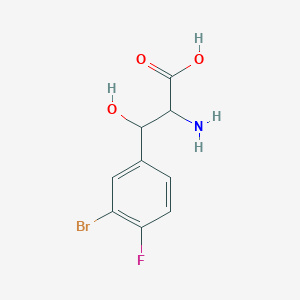 molecular formula C9H9BrFNO3 B13538838 2-Amino-3-(3-bromo-4-fluorophenyl)-3-hydroxypropanoic acid 