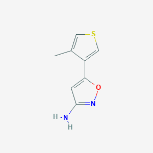 molecular formula C8H8N2OS B13538852 5-(4-Methylthiophen-3-yl)isoxazol-3-amine 