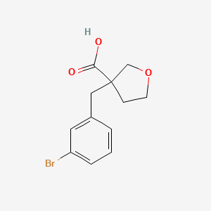 molecular formula C12H13BrO3 B13538865 3-[(3-Bromophenyl)methyl]oxolane-3-carboxylic acid 