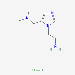 molecular formula C8H17ClN4 B13538879 2-{5-[(dimethylamino)methyl]-1H-imidazol-1-yl}ethan-1-aminehydrochloride 