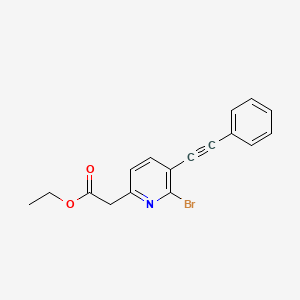 Ethyl 2-[6-bromo-5-(2-phenylethynyl)pyridin-2-yl]acetate