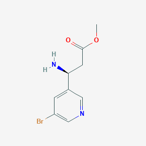 molecular formula C9H11BrN2O2 B13538936 Methyl (3S)-3-amino-3-(5-bromopyridin-3-yl)propanoate 