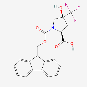 molecular formula C21H18F3NO5 B13538972 (2S,4S)-1-{[(9H-fluoren-9-yl)methoxy]carbonyl}-4-hydroxy-4-(trifluoromethyl)pyrrolidine-2-carboxylic acid 