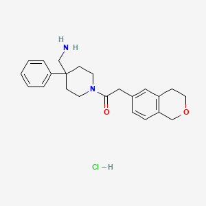 molecular formula C23H29ClN2O2 B13538995 1-[4-(aminomethyl)-4-phenylpiperidin-1-yl]-2-(3,4-dihydro-1H-2-benzopyran-6-yl)ethan-1-one hydrochloride 