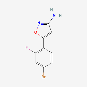 molecular formula C9H6BrFN2O B13539036 5-(4-Bromo-2-fluorophenyl)isoxazol-3-amine 